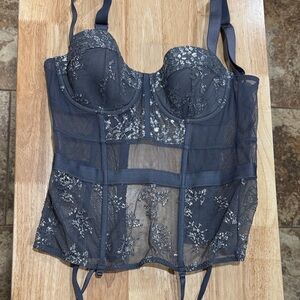 Victoria's Secret Dark Gray Lace Bustier